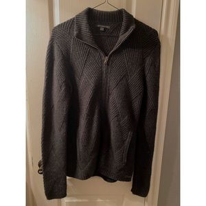Dark Grey John Varvatos zip-up knit jacket
